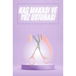 Mey İthalat® Taraklı Kaş Makası ve Ustura Seti Kaş Düzeltme Makası Kaş Bıyık Alma Aleti