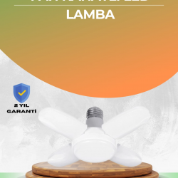Mey İthalat® Tasarruflu Pervane LED Ampül 4 Kollu 60 Watt Geniş Alan Aydınlatma