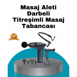 Mey İthalat® Taşınabilir 3in1 Masaj Aleti Şarjlı Titreşimli Esneme Bantlı