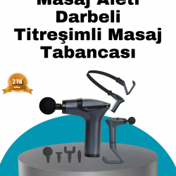 Mey İthalat® Taşınabilir 3in1 Masaj Aleti Şarjlı Titreşimli Esneme Bantlı