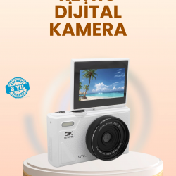Mey İthalat® Taşınabilir 5K UHD Fotoğraf ve Video Kamera Otofokus WiFi