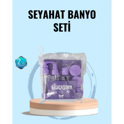 Mey İthalat® Taşınabilir 5’li Seyahat Banyo Seti Şampuanlık Sprey Krem Kutusu