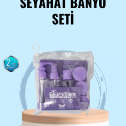 Mey İthalat® Taşınabilir 5’li Seyahat Banyo Seti Şampuanlık Sprey Krem Kutusu