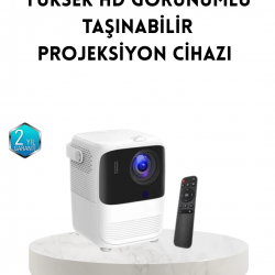 Mey İthalat® Taşınabilir Akıllı 1080P Projektör – 64GB Hafıza, 2GB RAM, Full HD Görüntü, Kumandalı