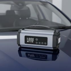 Mey İthalat® Taşınabilir Akü Takviye Cihazı Dijital Hava Kompresörü Powerbank ve LED Fener Bir Arada