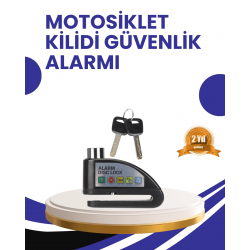 Mey İthalat® Taşınabilir Alarm Disk Kilidi Motosiklet Scooter Bisiklet Güvenlik