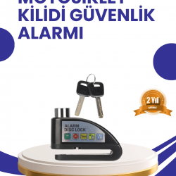 Mey İthalat® Taşınabilir Alarm Disk Kilidi Motosiklet Scooter Bisiklet Güvenlik