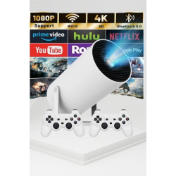 Mey İthalat® Taşınabilir Android Projeksiyon Ayaklı Çift Kollu 4K Çözünürlüklü Sinema Projeksiyonu