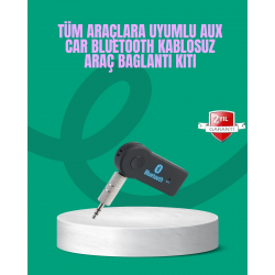 Mey İthalat® Taşınabilir Bluetooth AUX Araç Müzik ve Konuşma Kiti