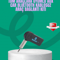 Mey İthalat® Taşınabilir Bluetooth AUX Araç Müzik ve Konuşma Kiti