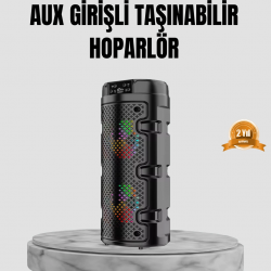 Mey İthalat® Taşınabilir Bluetooth Hoparlör Çift Sürücü Güçlü Bas HD Ses Çoklu Bağlantı