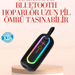 Mey İthalat® Taşınabilir Bluetooth Hoparlör Kırmızı IP67 Su Geçirmez