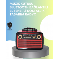 Mey İthalat® Taşınabilir Bluetooth Hoparlör – Modern Teknoloji ile Nostaljik Radyo Deneyimi, FM/AM Fonksiyonu