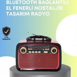 Mey İthalat® Taşınabilir Bluetooth Hoparlör – Modern Teknoloji ile Nostaljik Radyo Deneyimi, FM/AM Fonksiyonu