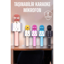 Mey İthalat® Taşınabilir Bluetooth Karaoke Mikrofon: Hafıza Kart Girişli, Etkileyici Performans