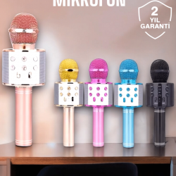 Mey İthalat® Taşınabilir Bluetooth Karaoke Mikrofon: Hafıza Kart Girişli, Etkileyici Performans