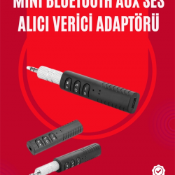 Mey İthalat® Taşınabilir Bluetooth Ses Alıcısı | 30 Dk Şarj, 4 Saat Kullanım, Geri Klipsli