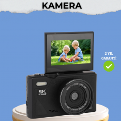 Mey İthalat® Taşınabilir Dijital Kamera 5K 75MP Stabilizasyonlu 18x Zoom Otofokus