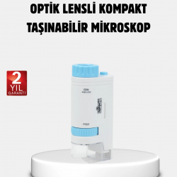 Mey İthalat® Taşınabilir Eğitim Mikroskobu 80X–200X LED Işıklı ve Darbeye Dayanıklı