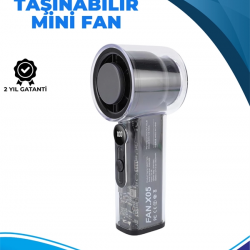 Mey İthalat® Taşınabilir El Fanı  100 Seviyeli Rüzgar Hızı Ayarı  Sessiz Çalışma - Dijital Ekranlı