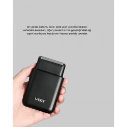 Mey İthalat® Taşınabilir Elektrikli Tıraş Makinesi USB Şarjlı 5W Motor ve 0.3 mm Hassas Kesim
