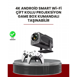 Mey İthalat® Taşınabilir Full HD Projektör - 1 GB RAM, 8 GB Hafıza