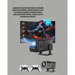 Mey İthalat® Taşınabilir Full HD Projektör - 1 GB RAM, 8 GB Hafıza