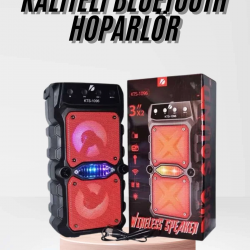 Mey İthalat® Taşınabilir Kablosuz Bluetooth Hoparlör Uzun Pil Ömrü Led Işıklı