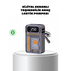 Mey İthalat® Taşınabilir Kablosuz Hava Pompası – 150 PSI Güçlü Basınç ve 6000mAh Şarjlı