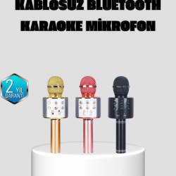 Mey İthalat® Taşınabilir Karaoke Mikrofon – Bluetooth, USB ve AUX Girişli