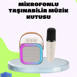 Mey İthalat® Taşınabilir Karaoke Mikrofon Seti Bluetooth Hoparlörlü