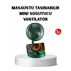 Mey İthalat® Taşınabilir Katlanabilir Mini Fan 3 Kademeli Şarj Edilebilir