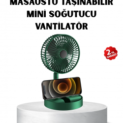 Mey İthalat® Taşınabilir Katlanabilir Mini Fan 3 Kademeli Şarj Edilebilir