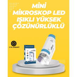 Mey İthalat® Taşınabilir LED Işıklı Cep Mikroskop – 80X–200X Büyütme