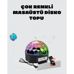 Mey İthalat® Taşınabilir Mini Disko Topu Lamba – Müzikle Senkronize Işık Efekti ve Parti Atmosferi