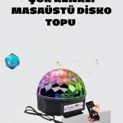 Mey İthalat® Taşınabilir Mini Disko Topu Lamba – Müzikle Senkronize Işık Efekti ve Parti Atmosferi