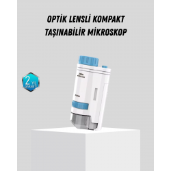 Mey İthalat® Taşınabilir Mini Mikroskop LED Işıklı 80X–200X Büyütmeli ve Odak Ayarlı