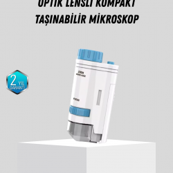 Mey İthalat® Taşınabilir Mini Mikroskop LED Işıklı 80X–200X Büyütmeli ve Odak Ayarlı