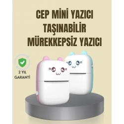 Mey İthalat® Taşınabilir Mini Termal Yazıcı 200 DPI Bluetooth Bağlantılı