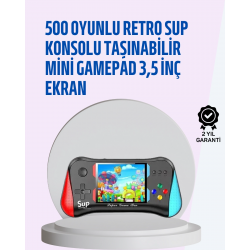 Mey İthalat® Taşınabilir Oyun Konsolu – 3,5" Ekranlı ve 500 Oyunlu