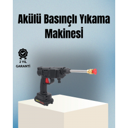 Mey İthalat® Taşınabilir Şarjlı Basınçlı Yıkama Tabancası Köpük Aparatlı