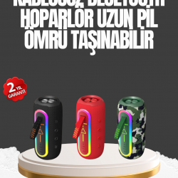 Mey İthalat® Taşınabilir Şarjlı Bluetooth Hoparlör Güçlü Bas