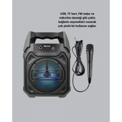 Mey İthalat® Taşınabilir Şarjlı Hoparlör – Bluetooth, TWS ve Uzun Pil Ömrü