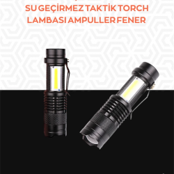 Mey İthalat® Taşınabilir Şarjlı LED Fener - 4 Modlu, 2000LM, Ayarlanabilir Odak