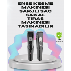 Mey İthalat® Taşınabilir Şarjlı Saç Sakal Tıraş Makinesi – 3 Taraklı, Sessiz ve Ergonomik