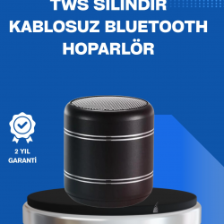 Mey İthalat® Taşınabilir Silindir Tasarım Bluetooth 5.0 Hoparlör Yüksek Bas Performanslı
