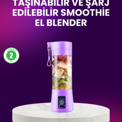Mey İthalat® Taşınabilir Şişe Blender 380ml Şarjlı Spor Smoothie Shake Karıştırıcı