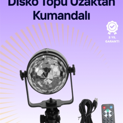 Mey İthalat® Taşınabilir ve Dayanıklı Plastik Kristal LED Disko Işığı