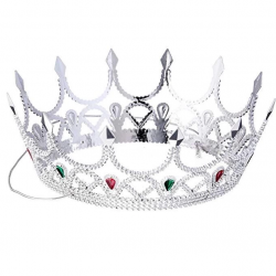Mey İthalat® Taşlı Rönesans Kostümlü Kraliyet Ortaçağ Gümüş Kraliçe Prenses Tacı