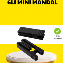 Mey İthalat® Tekrar Kullanılabilir Poşet Mandalı Siyah 6’lı Set